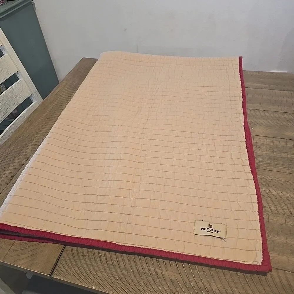 Vintage Woolrich Cotton Plaid Patchwork twin quilt 70